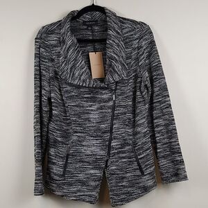 Halogen Knit Asymmetrical Zip Front Moto Jacket